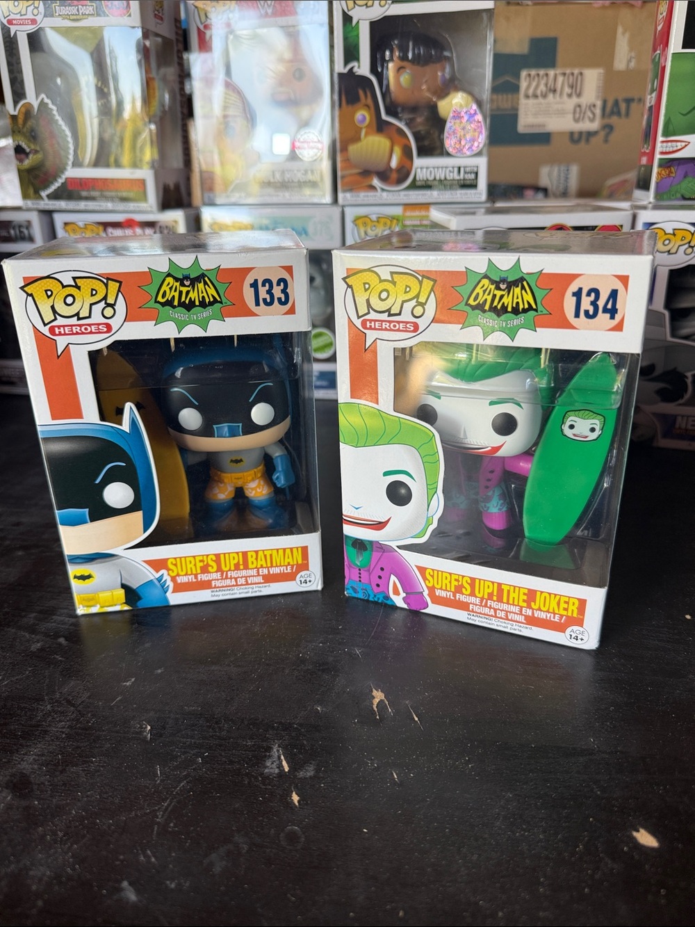 Funko Heroes Surf's Up Batman & The Joker Vinyl Figures - Blue, Green 133 & 134
